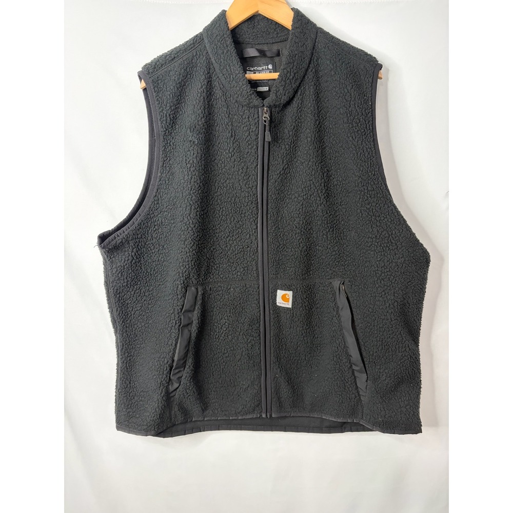 Carhartt Mens Relaxed Fit Sherpa Fleece Vest Black XL Workwear Western Utility